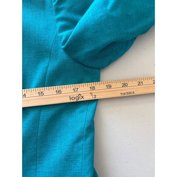 Pendleton Blazer Jacket Women's 8 Teal Blue Made in USA Country Sophisticates - Picture 5 of 11